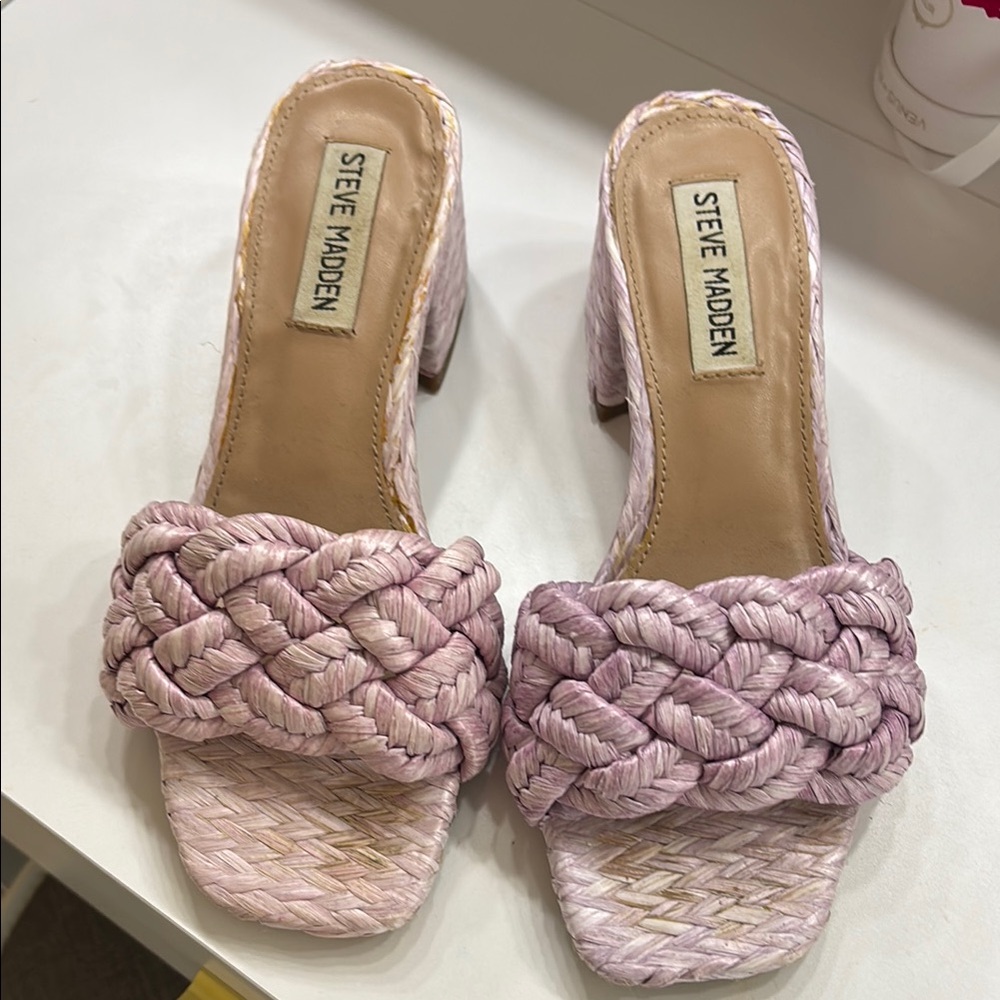 Steve Madden Pink Braided Mules